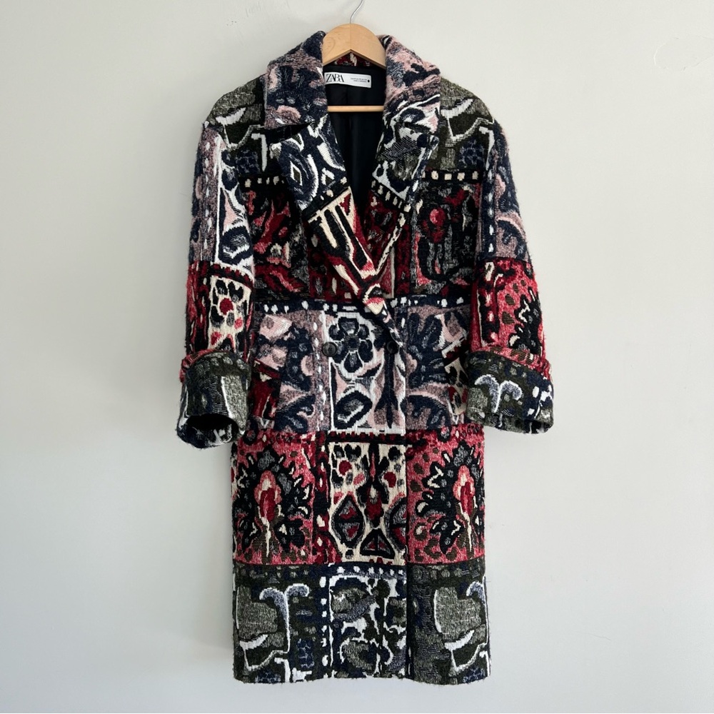Zara Multicolor Patterned Coat - image 2